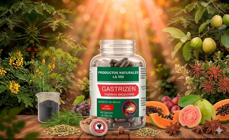 GASTRIZEN Enzimas Digestivas - Frasco con ingredientes naturales